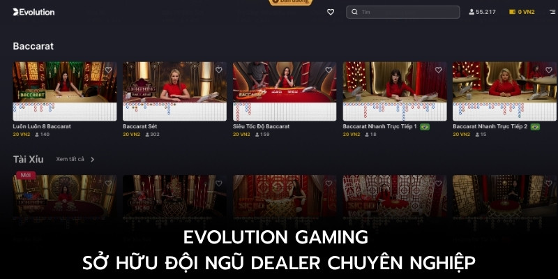 Evolution Gaming sở hữu đội ngũ Dealer chuyên nghiệp