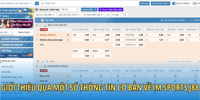 Giới thiệu qua một số thông tin cơ bản về IM sports J88